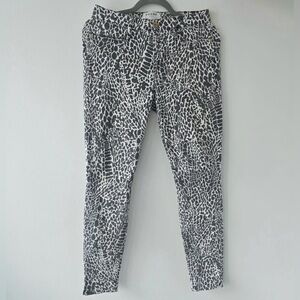 Frame Le High Skinny Jeans High Rise Animal Print, Black/White
